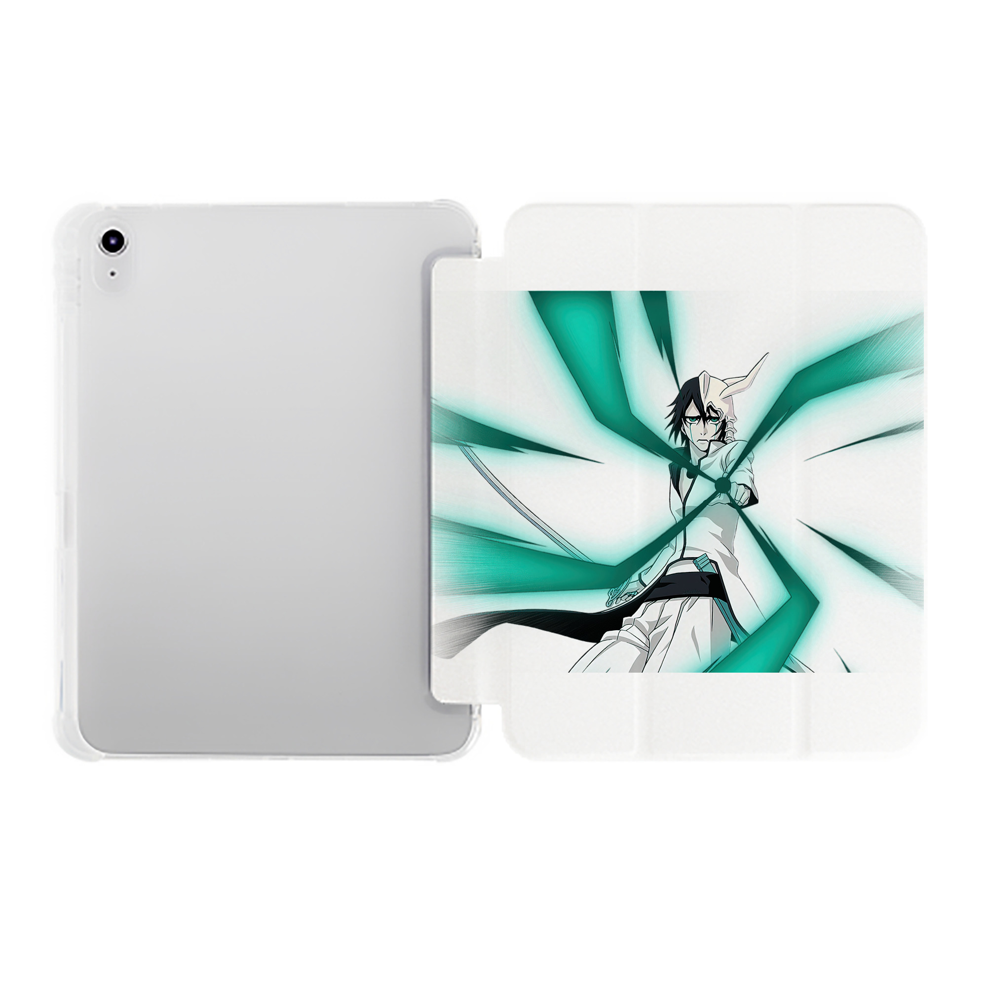 （画像用） ブリーチ ウルキオラ·シファー BLEACH Ulquiorra cifer IPad ケース ペン収納付き 三つ折りスタンド PUレザー×シリコン 対応機種9.5/10.5/10.9インチ